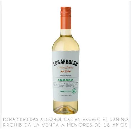 VINO BLANCO NAVARRO CORREAS LOS ÁRBOLES CHARDONNAY BOTELLA 750ML